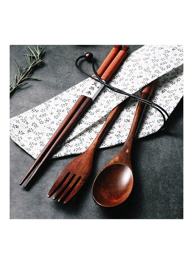 XiuWoo 3-Piece Wooden Dinnerware Set Multicolour - Image 2