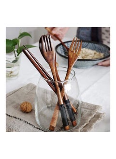 XiuWoo 3-Piece Wooden Dinnerware Set Multicolour  - Image 3