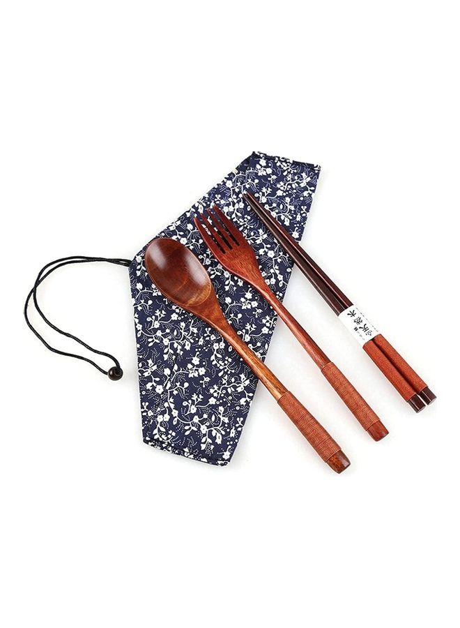 XiuWoo 3-Piece Wooden Dinnerware Set Multicolour - Image 4