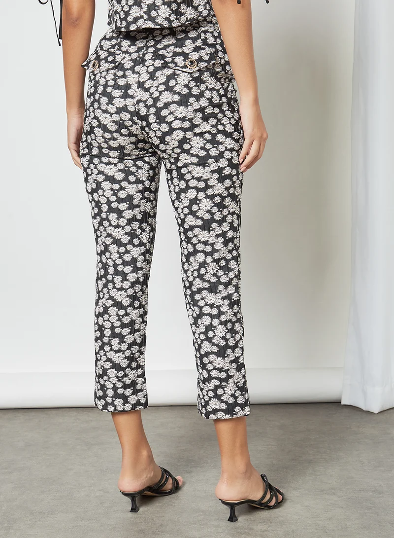 sister jane Floral Wrinkle Effect Pants