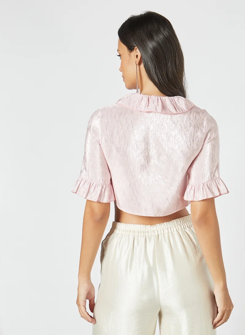 sister jane Ruffle Cropped Blouse