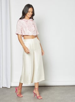 sister jane Ruffle Cropped Blouse Pink  - Image 3