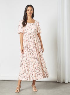 sister jane Floral Tiered Midi Dress Off-White  - Image 1