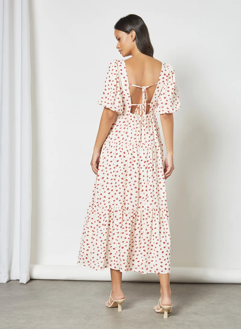 sister jane Floral Tiered Midi Dress