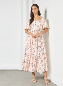 sister jane Floral Tiered Midi Dress Off-White  - Image 3