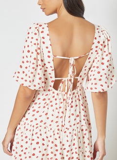 sister jane Floral Tiered Midi Dress Off-White  - Image 4