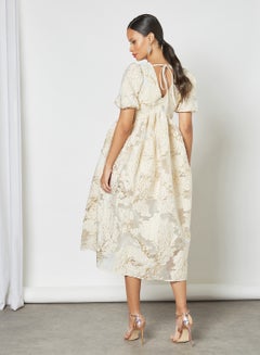 sister jane Jacquard Midi Dress Beige  - Image 2