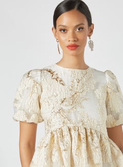 sister jane Jacquard Midi Dress Beige  - Image 4