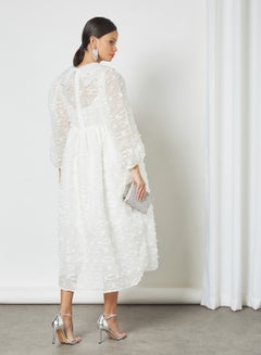 sister jane Flower Applique Midi Dress White  - Image 2