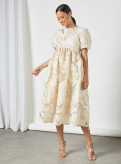 sister jane Jacquard Midi Dress Beige  - Image 3