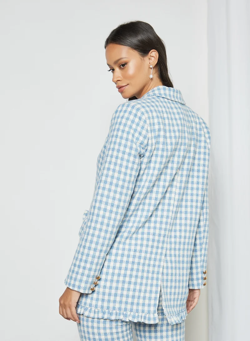 sister jane Longline Gingham Blazer