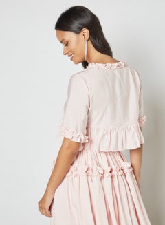 sister jane Ruffled Crop Top Pink  - Image 2