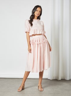 sister jane Ruffled Crop Top Pink  - Image 3