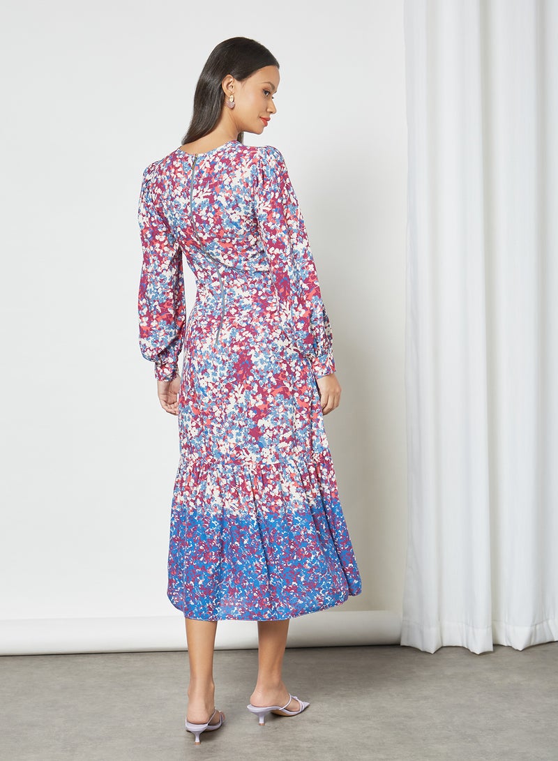 Closet London - Floral Print Midi Dress Multicolour - Image 1