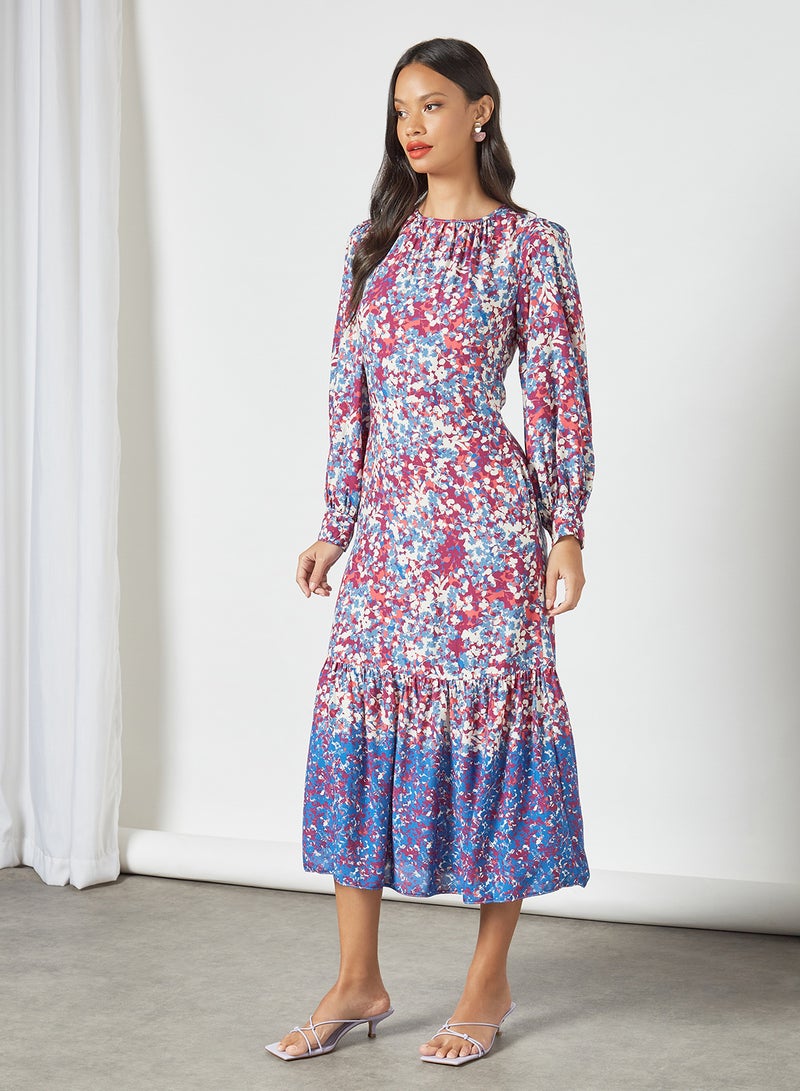 Closet London - Floral Print Midi Dress Multicolour - Image 1