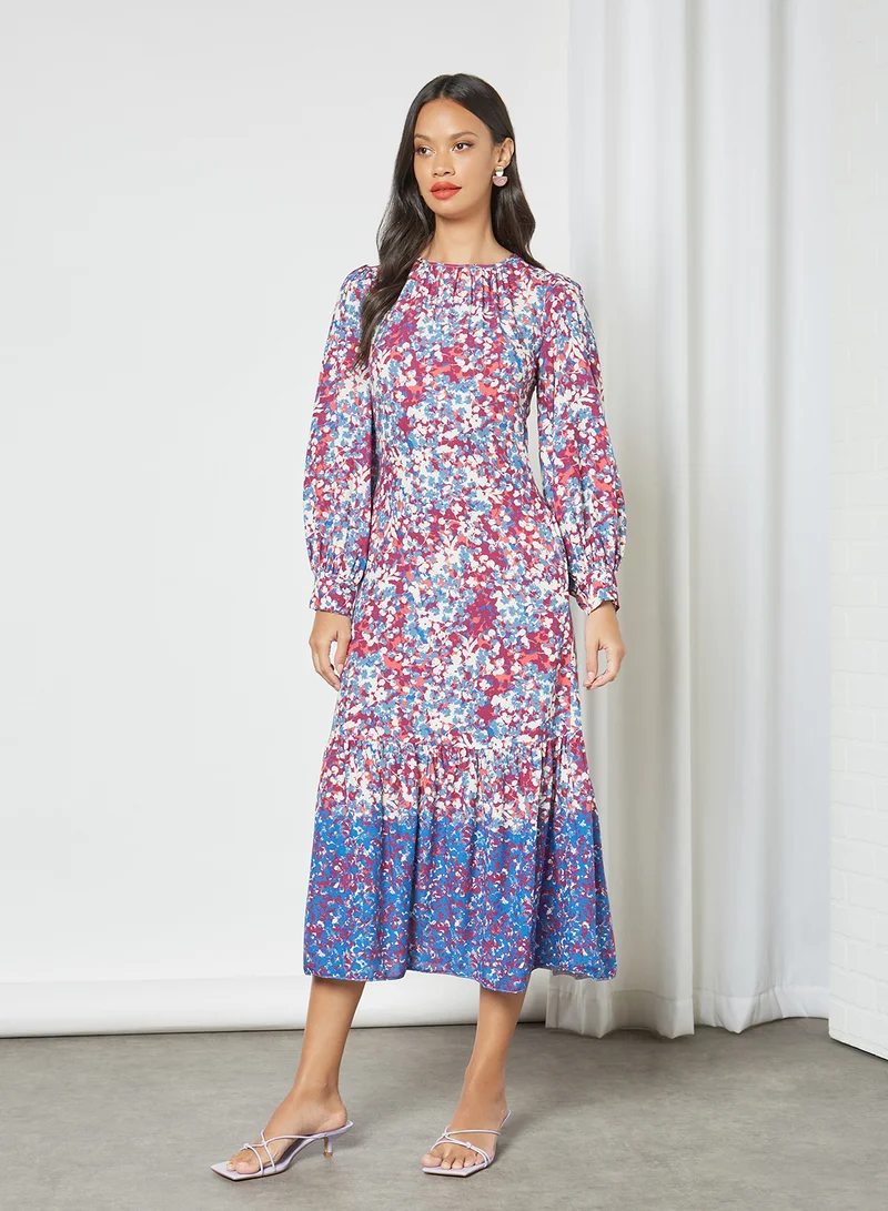 Closet London Floral Print Midi Dress