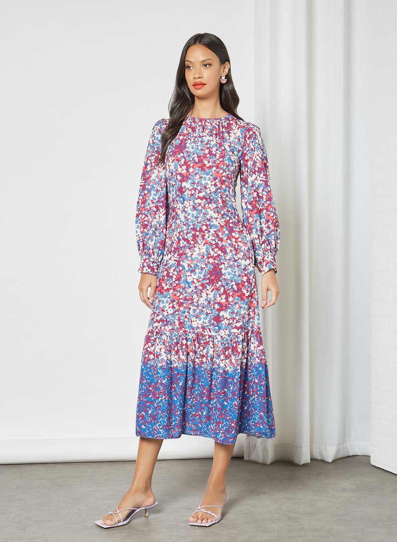 Closet London - Floral Print Midi Dress Multicolour - Image 1