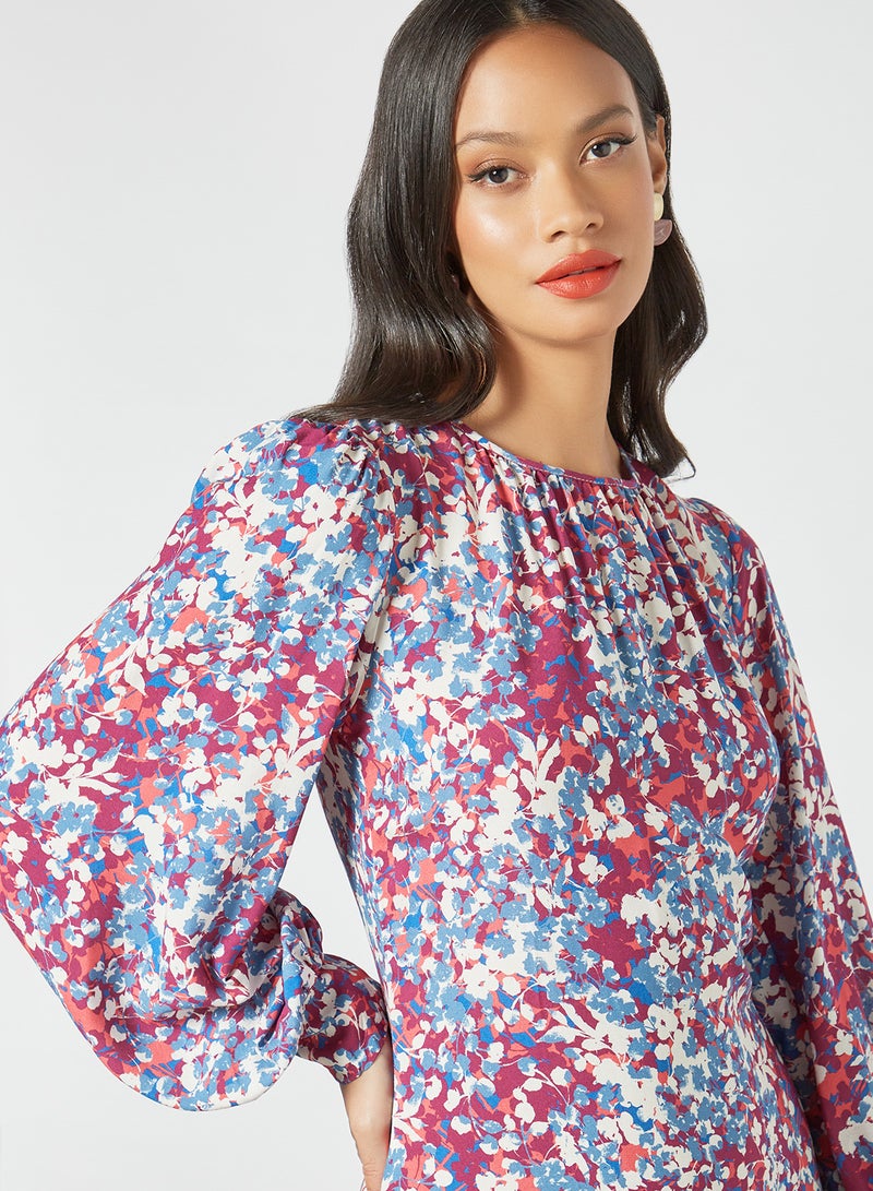 Closet London - Floral Print Midi Dress Multicolour - Image 1