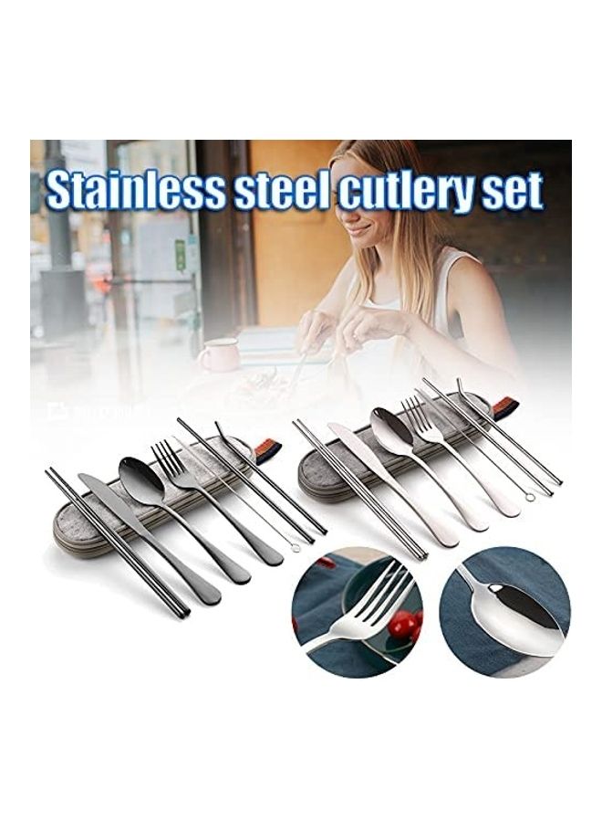 XiuWoo 8-Piece Portable Travel Cutlery Set Multicolour - Image 2