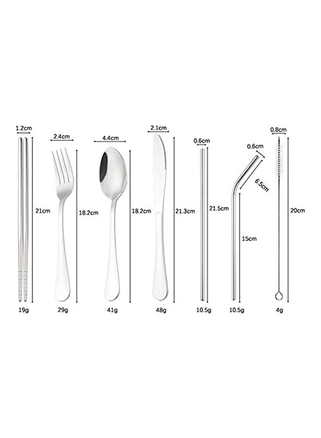 XiuWoo 8-Piece Portable Travel Cutlery Set Multicolour - Image 3