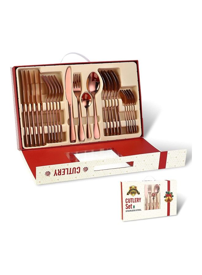 XiuWoo 24-Piece Of Elegant Life Cutlery Set Rose Gold