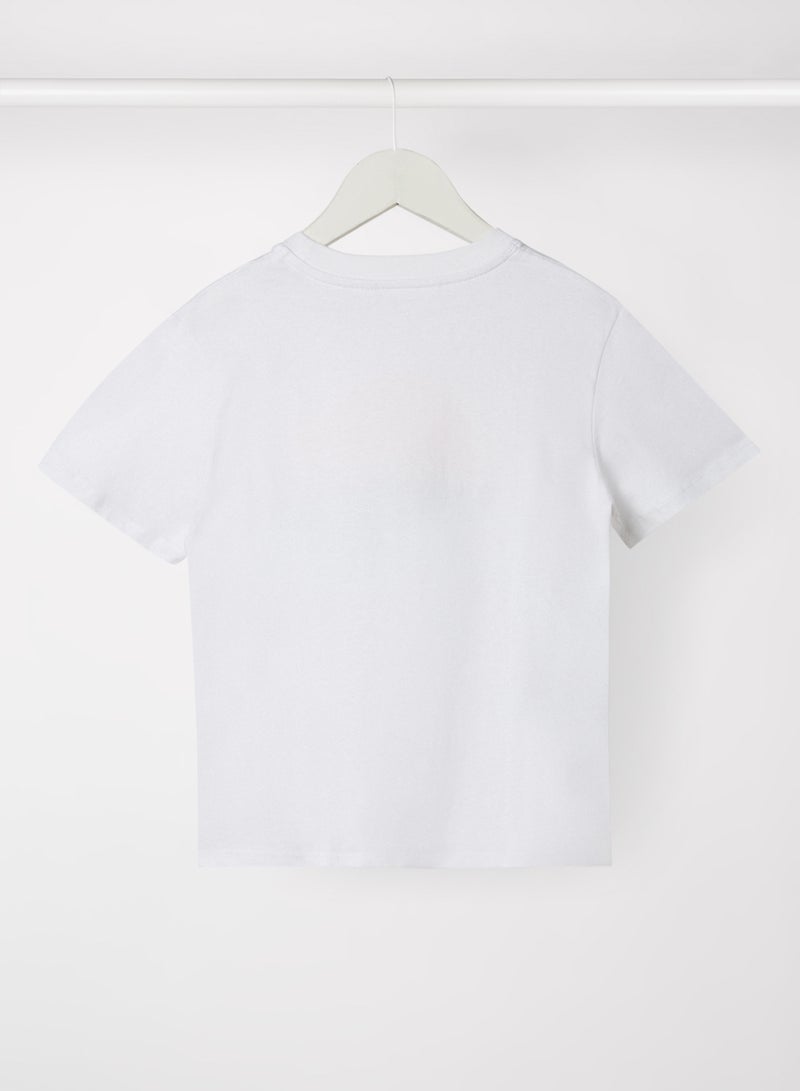 مانجو تيشيرت بطبعة للأطفال/ المراهقين أبيض - Image 2