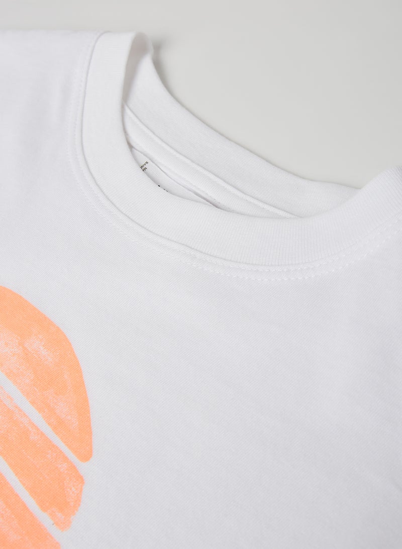 مانجو تيشيرت بطبعة للأطفال/ المراهقين أبيض - Image 4