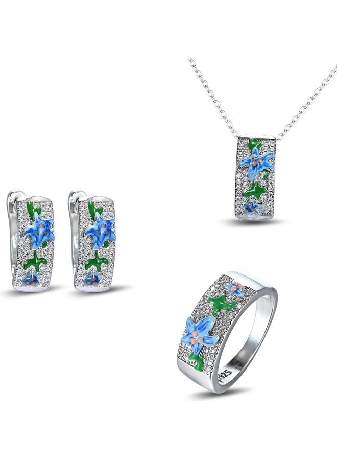 نيبمينينت طقم مجوهرات بتصميم زهور . - Image 1