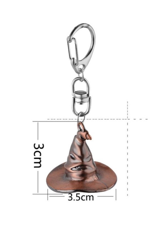 Sharpdo Classic Alloy Magic Hat Key Chains Rings Car Pendants Children Toys Rose Gold/Silver - Image 5