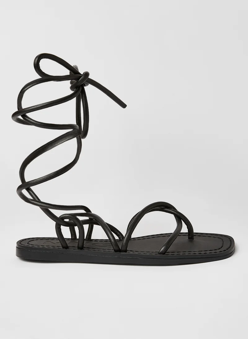 MANGO Tie-Up Strappy Sandals