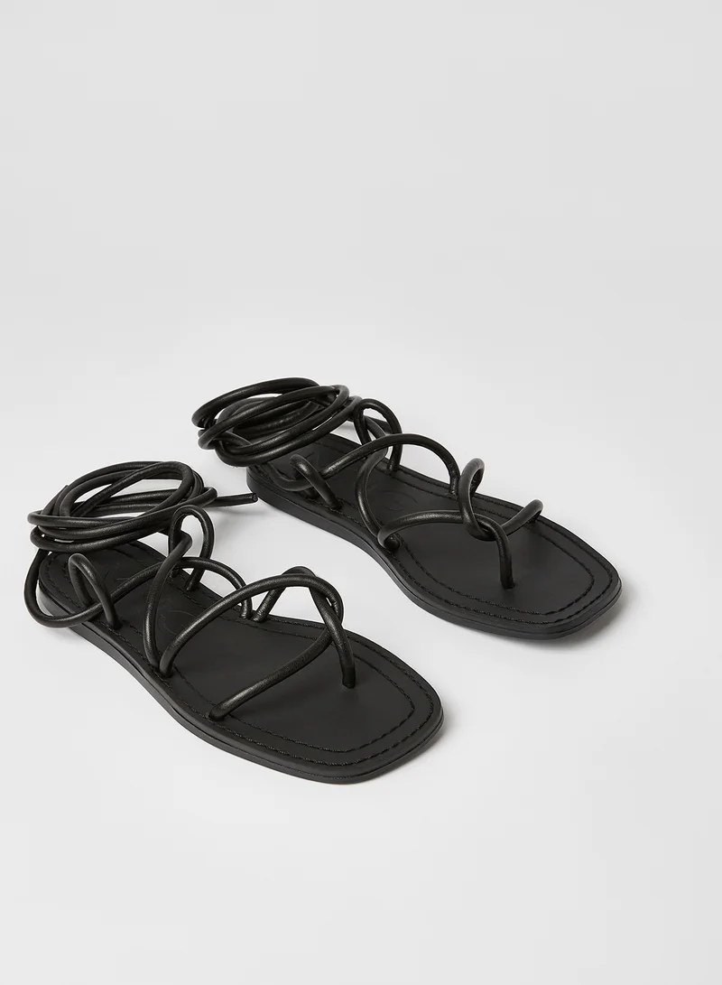 MANGO Tie-Up Strappy Sandals
