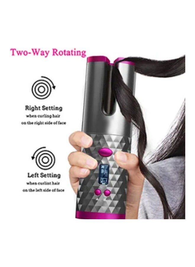 أداة تجعيد الشعر القابلة للشحن رمادي/وردي 18سم - Image 2