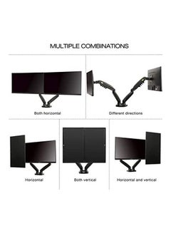 NB NORTH BAYOU Dual Arm Mount For 17-27-Inch Monitor Black  - Image 2