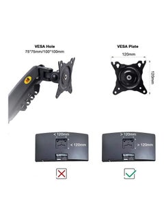 NB NORTH BAYOU Dual Arm Mount For 17-27-Inch Monitor Black  - Image 4