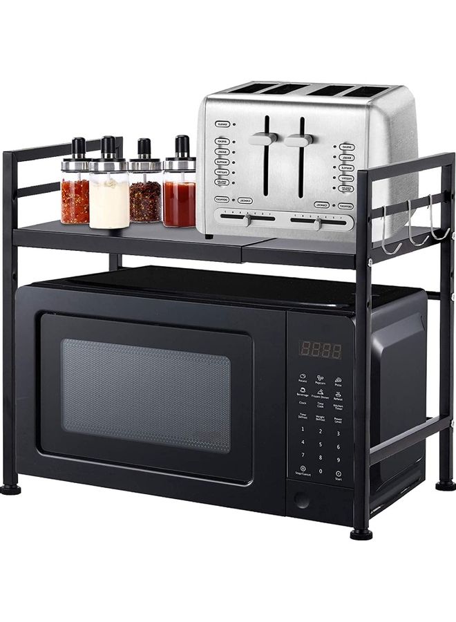 Yatai - Adjustable Microwave Oven Rack Black 38x2x48cm - Image 1