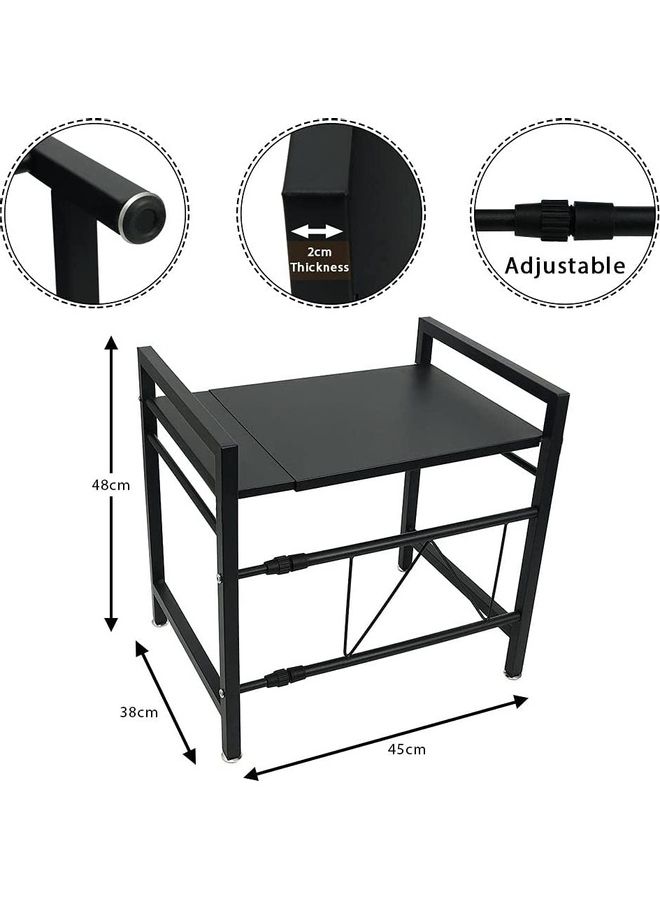 Yatai - Adjustable Microwave Oven Rack Black 38x2x48cm - Image 1