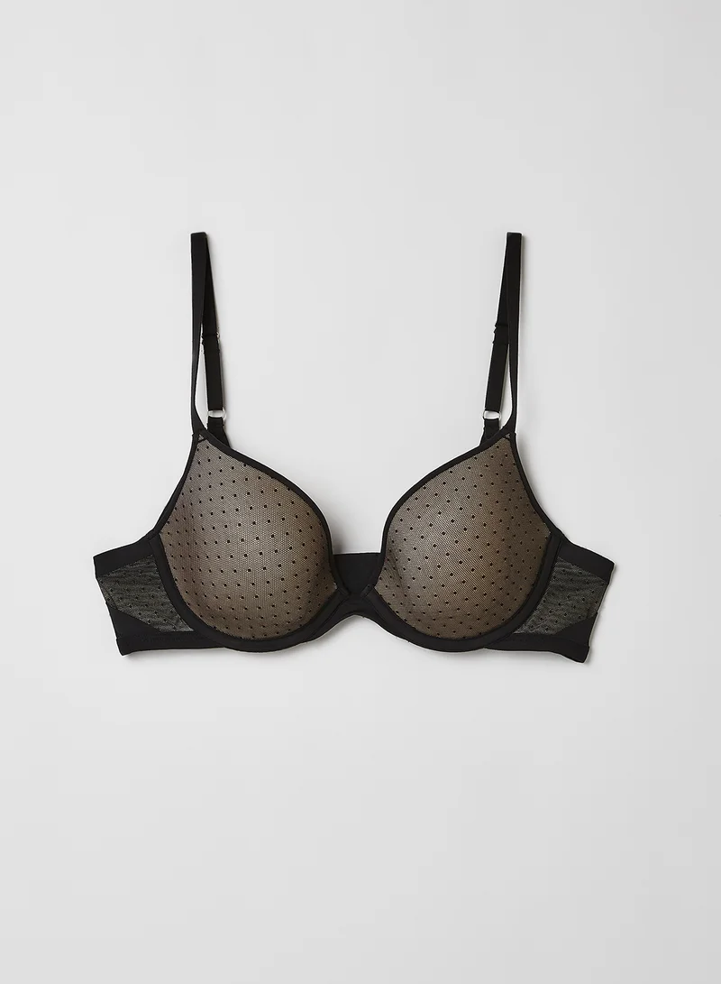 hunkemoller Kylie Padded Plunge Bra Black