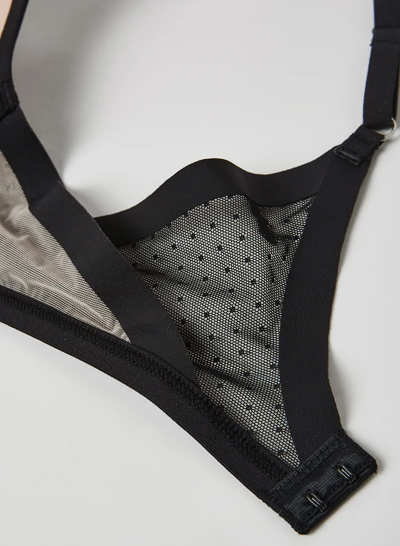 hunkemoller Kylie Padded Plunge Bra Black