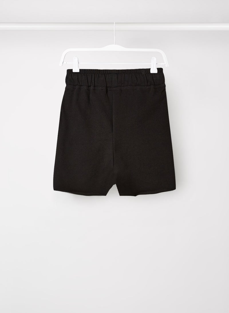 مانجو شورت بخصر مطاطي للأطفال والمراهقين أسود - Image 2