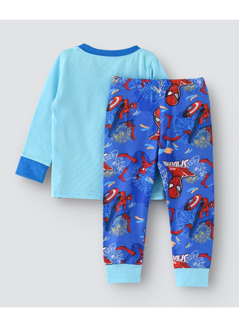 babyqlo Spiderman Printed Glow In The Dark  Pyjama Set Multicolour  - Image 2