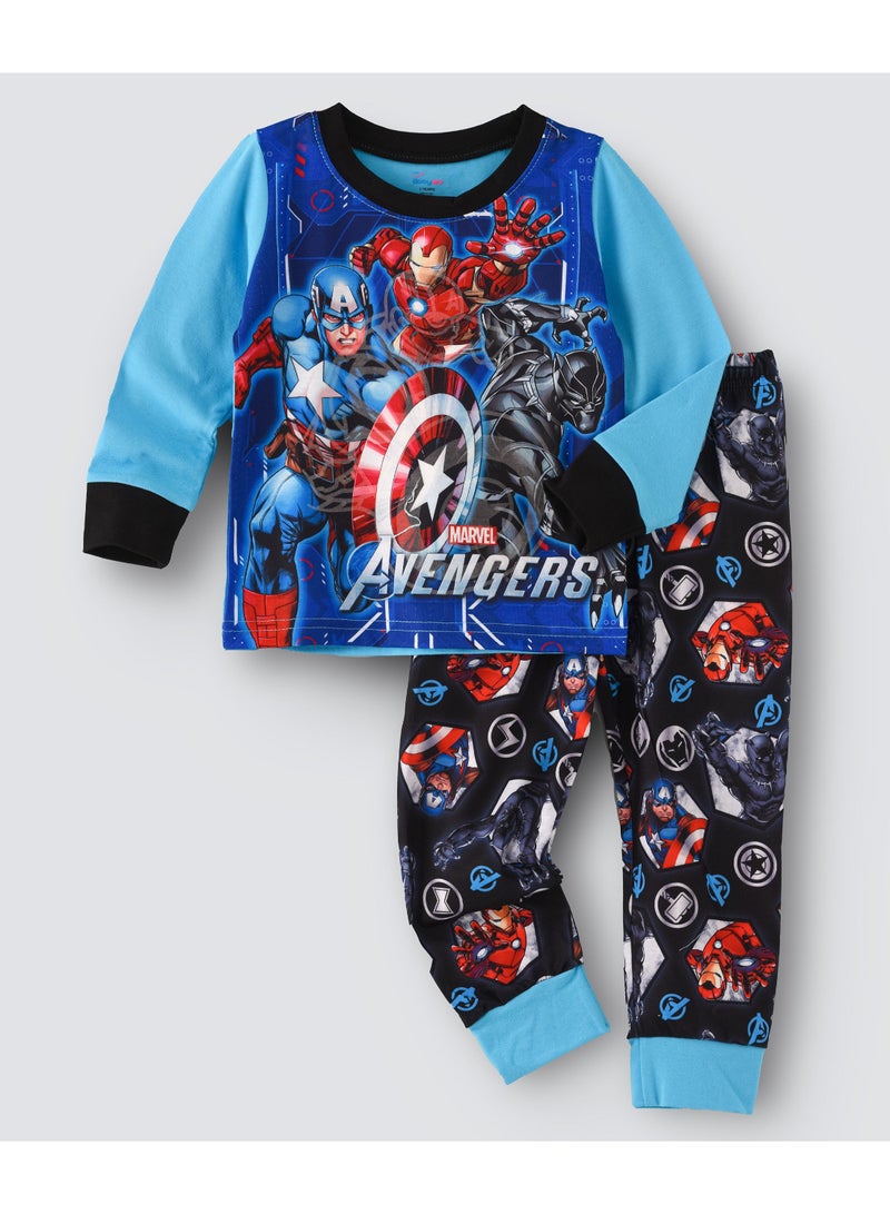 babyqlo Avengers Printed Glow In The Dark  Pyjama Set Multicolour  - Image 1
