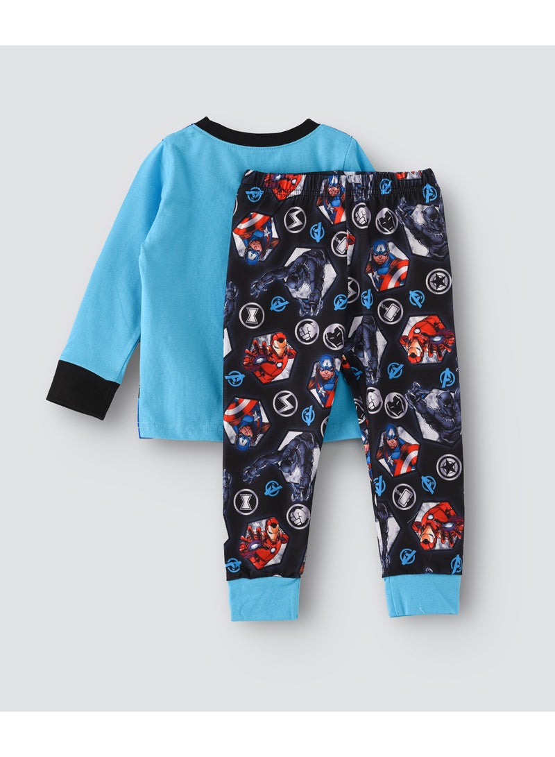 babyqlo Avengers Printed Glow In The Dark  Pyjama Set Multicolour  - Image 2