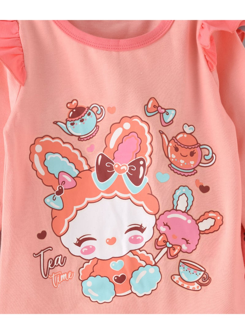babyqlo Tea Time Printed Glow In The Dark  Pyjama Set Multicolour  - Image 3