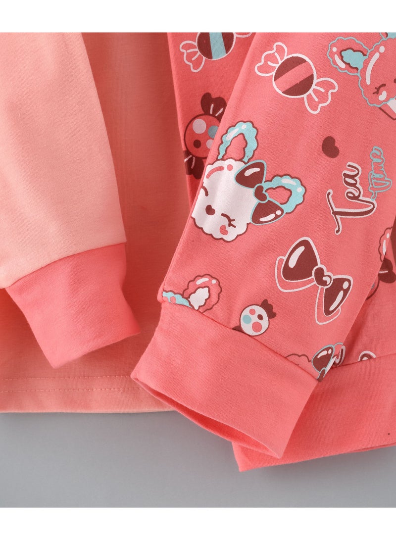 babyqlo Tea Time Printed Glow In The Dark  Pyjama Set Multicolour  - Image 5