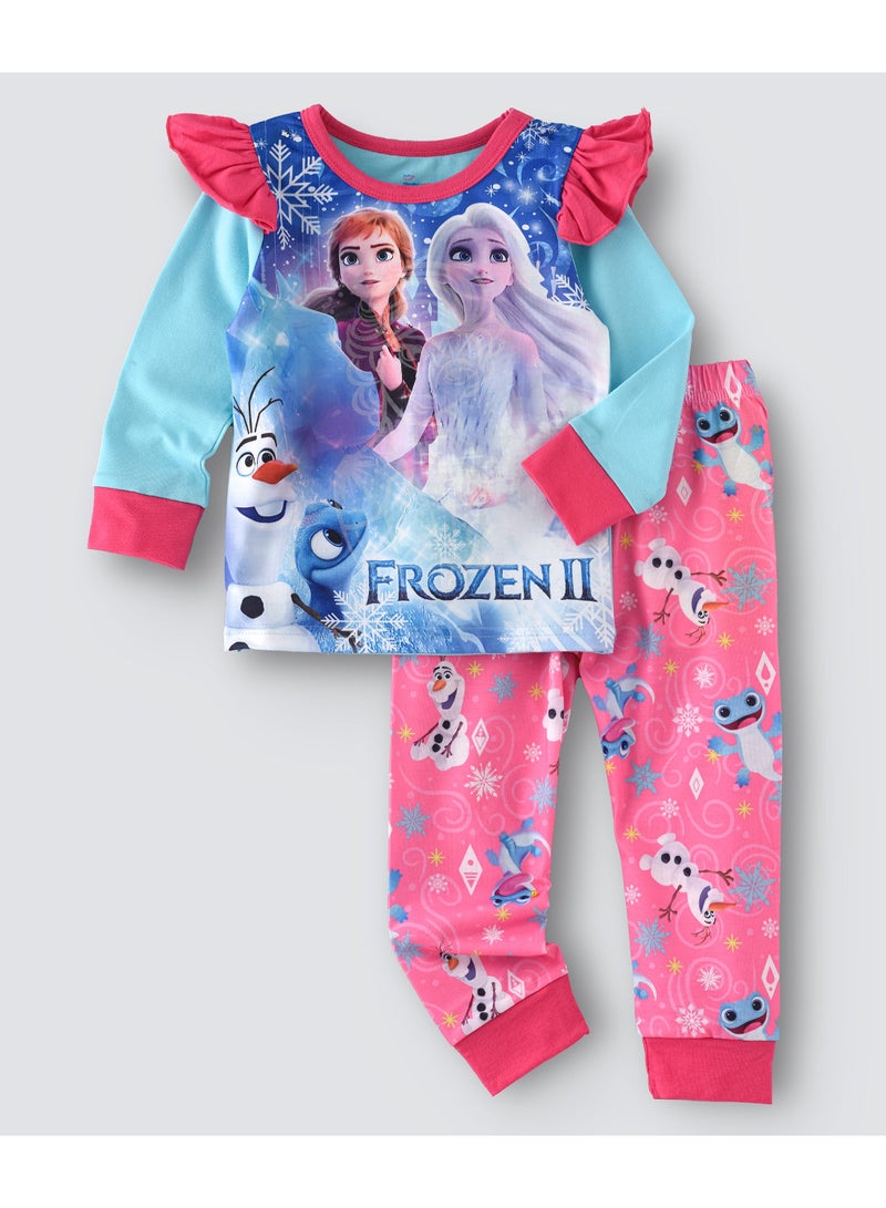 babyqlo Frozen Printed Glow In The Dark  Pyjama Set Multicolour  - Image 1