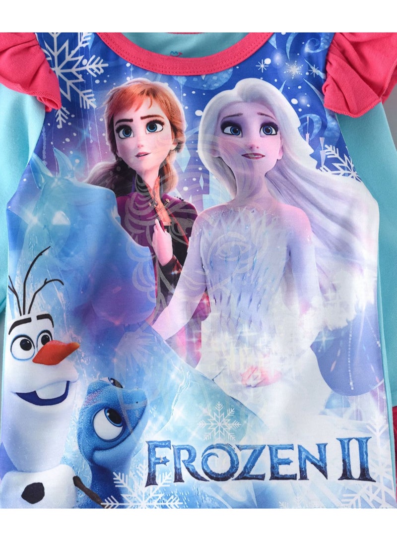babyqlo Frozen Printed Glow In The Dark  Pyjama Set Multicolour  - Image 3