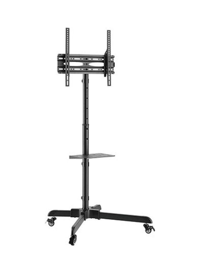 Hamood - Low Cost Height-Adjustable Steel TV Cart 32"-55" Black - Image 1