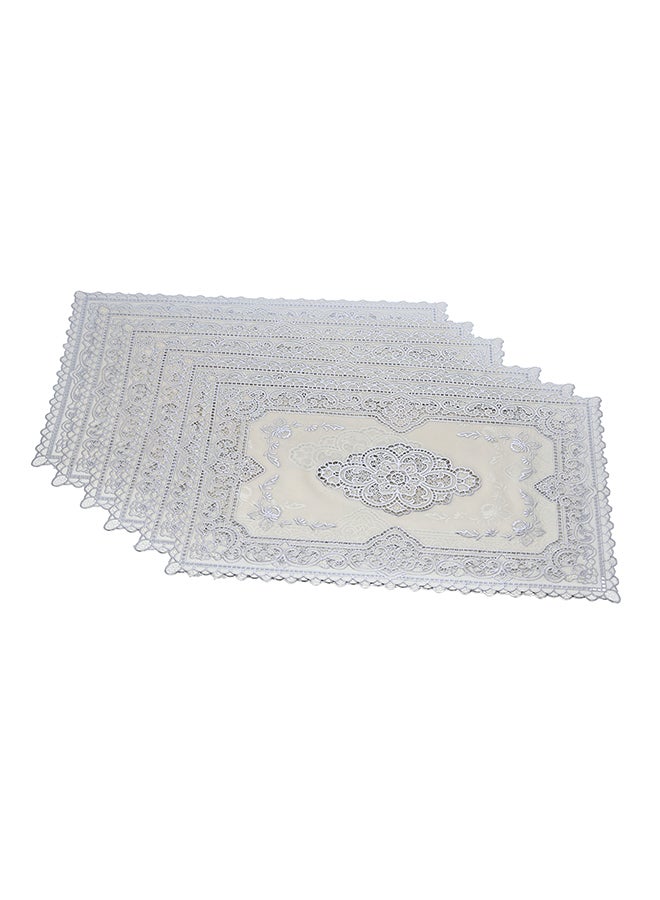 رويال فورد مفرش طاولة مستطيل من 6 قطع فضي 12X18سم - Image 1