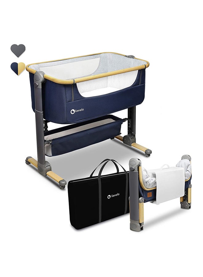 lionelo - Timon 3-In-1 Bedside Cot And Standalone WithTravel Bed With Mattress - Blue Navy - Image 1