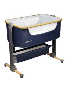 Timon 3-In-1 Bedside Cot And Standalone WithTravel Bed With Mattress - Blue Navy